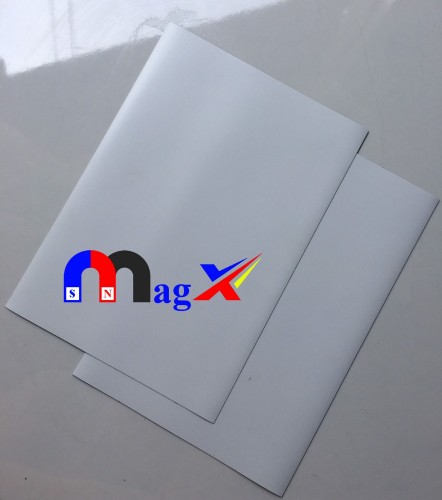 Nam Châm Dẻo Dày 0.5mm Phủ Nhựa Trắng PVC - Tấm A4 - Mã TA405PVC