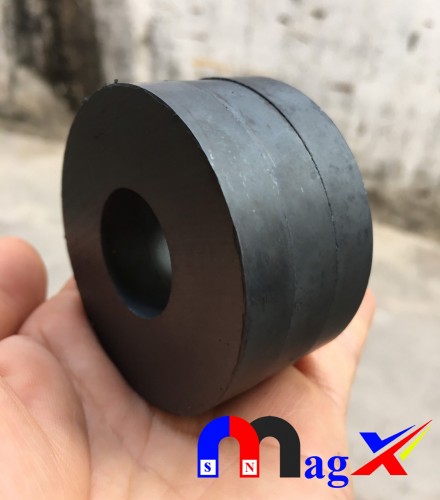 Nam châm Ferrite Ø 60x10mm Lỗ 15- Mã Y30